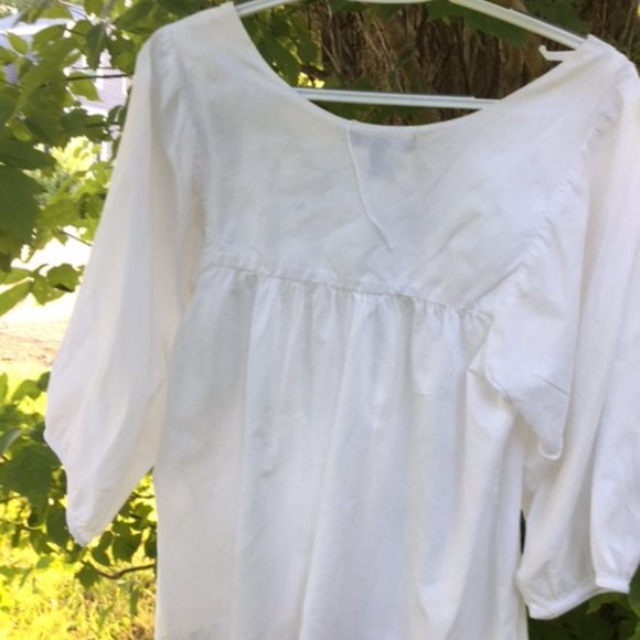 Crisp, White, Cotton Blouse with Lace NWOT  M - Picture 6 of 6